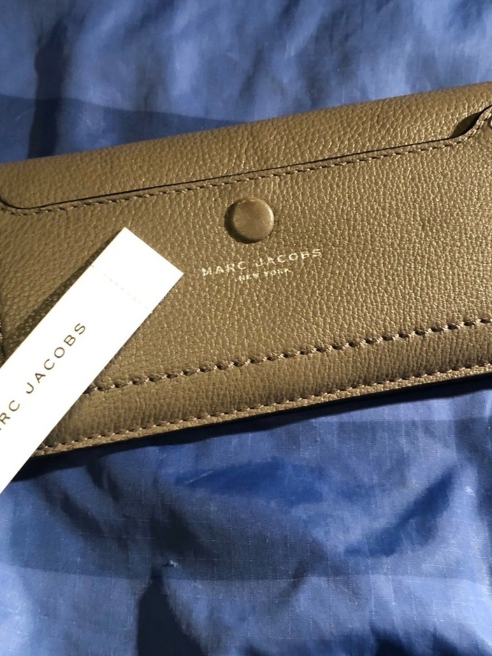 Marc Jacobs beige Textured Leather Card Holder